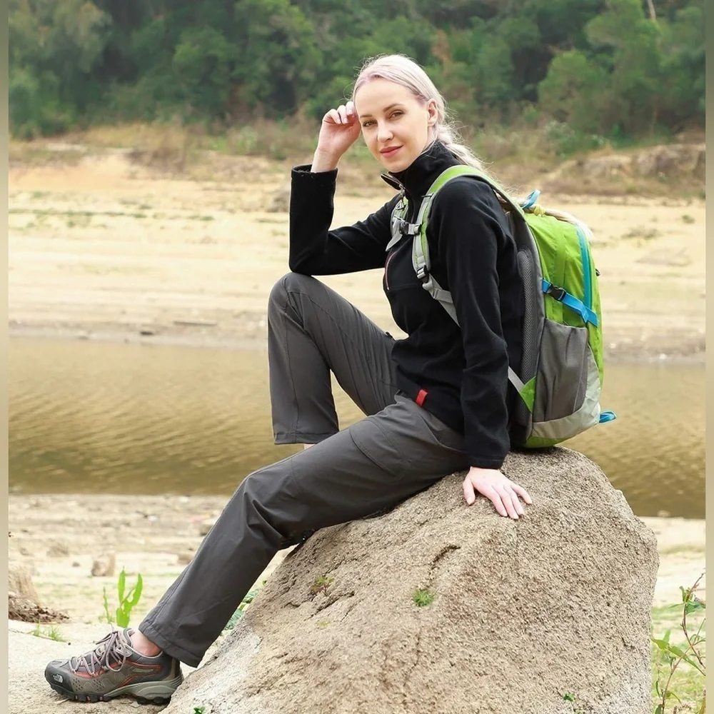 MIER Women’s Black Hiking Pants – Quick Dry, Stretch, Size 8